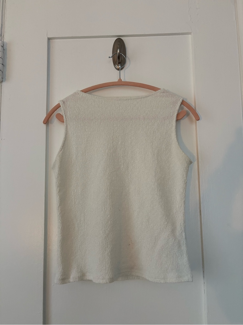 Uniqlo Cream Textured Knit Tank Top